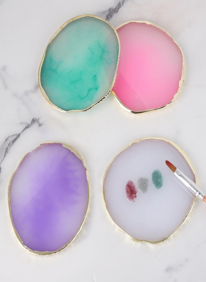 Tbestmax 4 Pack Nail Art Palette, Resin Polish Color Design Makeup Mixing Plate - 4 Colors Mini Paint Palette for Nails - Image 3
